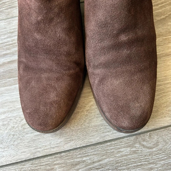 Ralph Lauren Brown Suede Leather  Wedge Ankle Boots - Picture 4 of 13